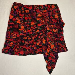 Astr the Label Waverly Ruched Floral Skirt S